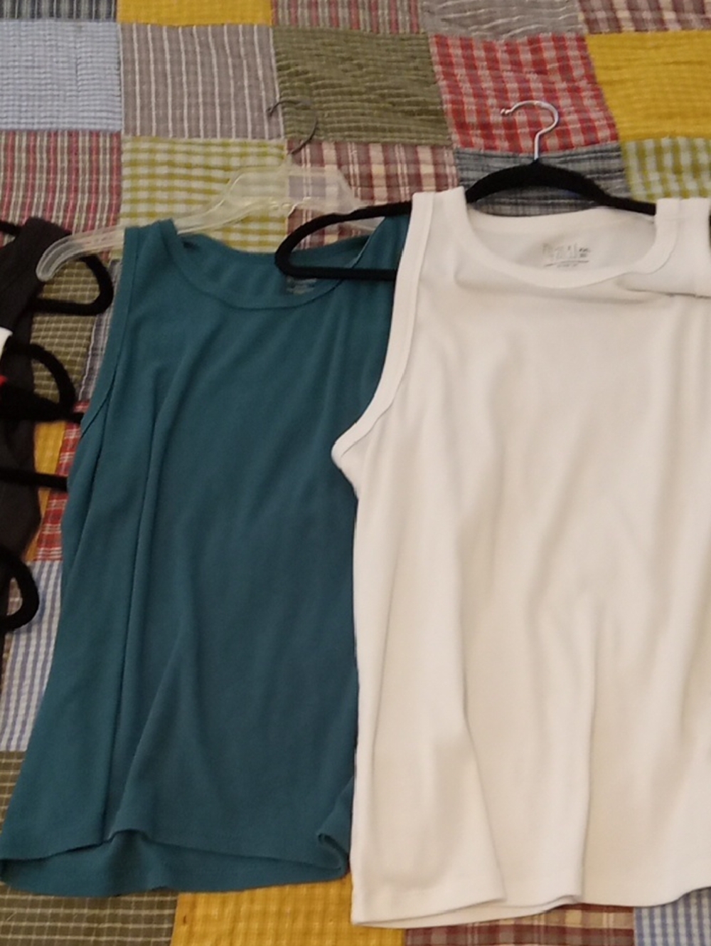 Stack of Women's Ribbed Tank Tops - Mixed Colors.  7 Total. Size XXL - Picture 2 of 5